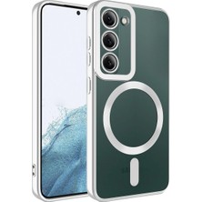 ZM Store Galaxy S23 Uyumlu Kılıf M-Safe Özellikli Kamera Korumalı Kenarları Parlak Şeffaf Setro Kapak