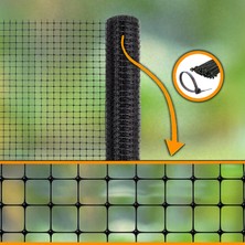 Morilu Siyah Plastik Kuş Filesi - 2.5 cm Göz - Tüm Ölçüler - Ekstrude Kuş Engelleme Filesi