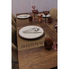 Liora Kahverengi Tangram Bambu Desen Lazer Kesim Amerikan Servis 2 Adet 35X45 cm