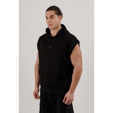 Airlife Sportswear Erkek Kolsuz ve Kapüşonlu Sweatshirt Siyah