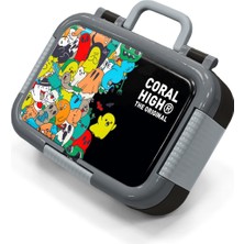 Coral High Kids Siyah Karikatür Desenli Paslanmaz Çelik Beslenme Kabı 39282