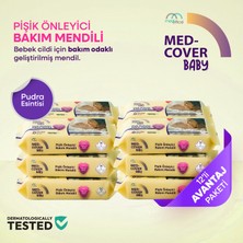 Med-Cover Baby Pişik Önleyici Bakım Mendili – Pudra Esintisi  / 50'li x 12 Avantaj Paketi