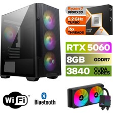 MSI Şafak-Gaming Pc Ddr5-Ryzen 7 9800X3D-RTX 5060 8gb-16 GB Ddr5 Ram-1 Tb Nvme 5000 4000-WİN11PRO-240MM Sıvı Sogutma