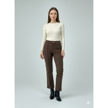 On Triko Çimalı Bol Paça Pantolon 70121