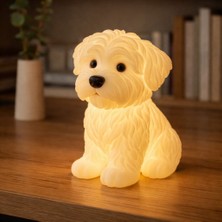 Basart Sevimli Köpek Figürlü LED Gece Lambası – Dekoratif Masa Lambası
