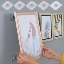 Aesco Yumurcak Shop® Süper Güçlü Çerçeve Askısı Pin Delgisiz Vidalı Tırnak Kanca Yapışkanlı Raf Tutucu Askı 4 Adet