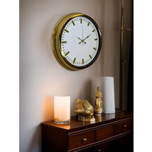Mey İthalat Mey Ithalat® Gold & White Lüks Tasarım 40 cm Gold Metal Duvar Saati