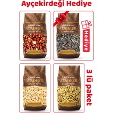 Aladeeb Kabak, Sarı Karpuz Çekirdeği ve Soslu Yer Fıstığı 3’lü Kuruyemiş Set + 500G Ayçekirdeği Hediye
