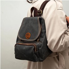 Gillario Design 04 Kanvas Kumaş - Deri Kadın Sırt Çantası