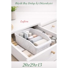 Lufern Pratik Dayanıklı Büyük Boy Dolap Içi Düzenleyici Organizer Raf Depolama Banyo Kiler Gardrop Mutfak