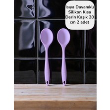 Seraph Sert Uçlu Isıya Dayanıklı Silikon Kısa Derin Kaşık 20 cm / 2 Adet