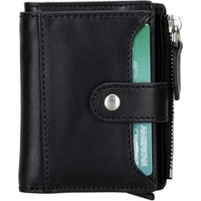 Shoplet Deri Cüzdan ve Kartlık, Mekanizmalı, 10 Adet Kart Bölmeli, Siyah