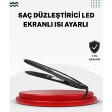 Aesco 2025 Seri Profesyonel Isı Ayarlı Titanyum Kaplama Saç Düzleştirici Dijital Ekranlı