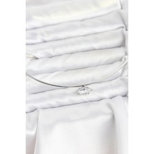 Similar Pirinç Gümüş Renk Choker Model Zirkon Taşlı Kadın Kolye - TJ-BKO10816