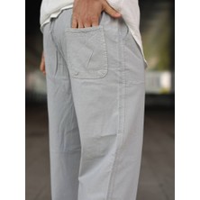 Kastrioti Baggy Geniş Paça Beli Bağcıklı ve Lastikli Keten Pantolon