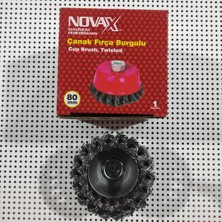 Novax Çanak Fırça Burgulu Daire Fırça 80 mm (M14) Tüv Onaylı Ce Belgeli Daire Burgu Çanak 80 mm