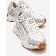 Luvi Rocca Buz Beyaz Fermuar Detaylı Kadın Sneaker