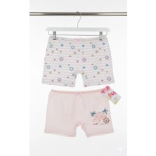 Elmas Kids Kız Çocuk Çizgili 2'li Boxer Elm-B-50