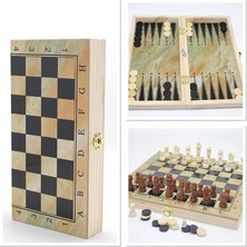 Calperia Ahşap Satranç ve Tavla Seti