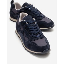 Luvi Sahra Lacivert Süet Hakiki Deri Kadın Sneaker