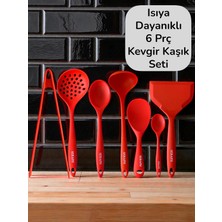 Seraph Isıya Dayanıklı Silikon Kevgir Kepçe Kaşık Spatula Maşa Seti 7 Parça