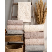 Hazangülü Collection Buldan Üretimi Çeyizlik Deluxe Jakarlı Maya 4'lü Banyo Havlusu I 70X140