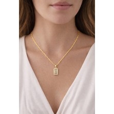 Neora 14K Altın Kaplama  Külçe Altın Model  Çelik Kolye