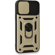 Najmaddin Newface Iphone 15 Pro Max Kılıf Pars Lens Yüzüklü Silikon - Gold