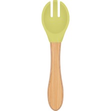 Moki Bambu Saplı Silikon Mama Çatalı Pond Yeşil