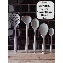 Seraph Isıya Dayanıklı Silikon Kevgir Kepçe Seti 5prç 28CM/22CM/20CM Kaşık 30CM Kepçe/kevgir