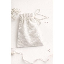 Buem Shop Moonveil Mini Kese 10X15 cm | Beyaz Kadife Hediye & Takı Kesesi