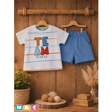 M.Ç Family Store Erkek Bebek Çocuk Takım 2li Takım Alt Üst Pamuklu Baskılı Takım