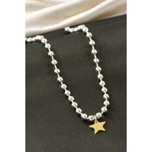 Bijuteri Net Yıldız Top Zincir Çelik Kolye