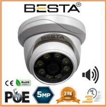 Akıllı Durak 5 Mp Ip Poe Dahili Mikrofonlu Dome Güvenlik Kamerası KD-5250