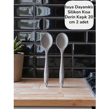 Seraph Sert Uçlu Isıya Dayanıklı Silikon Kısa Derin Kaşık 20 cm / 2 Adet