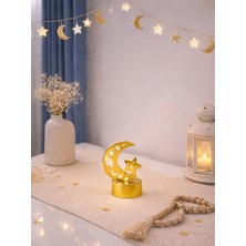 Parti Adresi Ramazan Temalı Mini LED Mum Ay Yıldız Masaüstü Dekoru Gold 7 cm