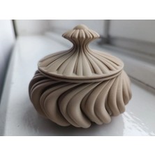 3D Baskı Spiral Kapaklı Dekoratif Kutu | Masa Üstü Organizer & Takı Saklama Kutusu | Pla