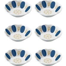 Airobazar Mavi Beyaz Klasik Melamin Kahveci Tipi Çay Tabağı, Uzun Ömürlü Günlük Kullanıma Uygun 6/12 Adet