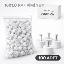 DESIPHON Beyaz Çivili Raf Pimi 100 Adet | Dolap Raf Destek Pimi Dayanıklı ve Kolay Montaj Raf Sabitleyici