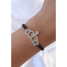 Similar Gümüş Renk Zirkon Taşlı Taç Figür Makrome Bileklik - TJ-BB6215