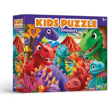 Route Games 50 Parça Çocuk Puzzle Dinozorlar Yapboz 5+ Yaş Için Yapboz