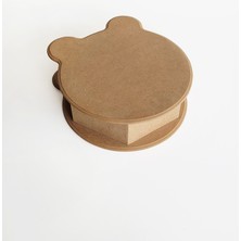 Yegane Concept Ham Mdf, Boyanabilir Ayıcık Dekoratif Kutu, Çocuk Kutusu, Takı Kutusu