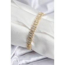 Similar Pirinç Vip Seri Gold Renk Oval Sıralı Kadın Bileklik - TJ-BB7926