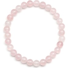 Taşmir Pembe Kuvars Doğal Taş Bileklik 6 mm Küre Kesim