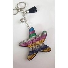 Svc Accessories Hediyelik Zirkon Taşlı Renkli Şık Yıldız Anahtarlık 17X8 cm
