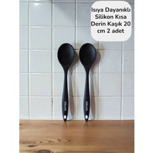 Seraph Sert Uçlu Isıya Dayanıklı Silikon Kısa Derin Kaşık 20 cm / 2 Adet