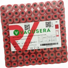 Vacusera Vakumlu Boş Kan Alma Tüpü Kırmızı Kapak 4 ml - 100'LÜ Paket