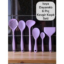 Seraph Isıya Dayanıklı Silikon Kevgir Kepçe Kaşık Spatula Seti 6 Parça
