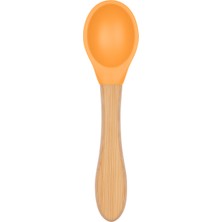 Moki Bambu Saplı Silikon Mama Kaşığı Candle Turuncu