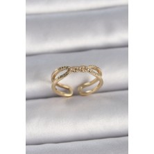 Similar Pirinç Gold Renk Ayarlanabilir Zirkon Taşlı Sarmal Model Kadın Yüzük - TJ-BYK3400